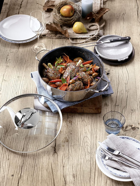 WMF Serving and Braising Pan with Glass Lid Diameter 28 cm