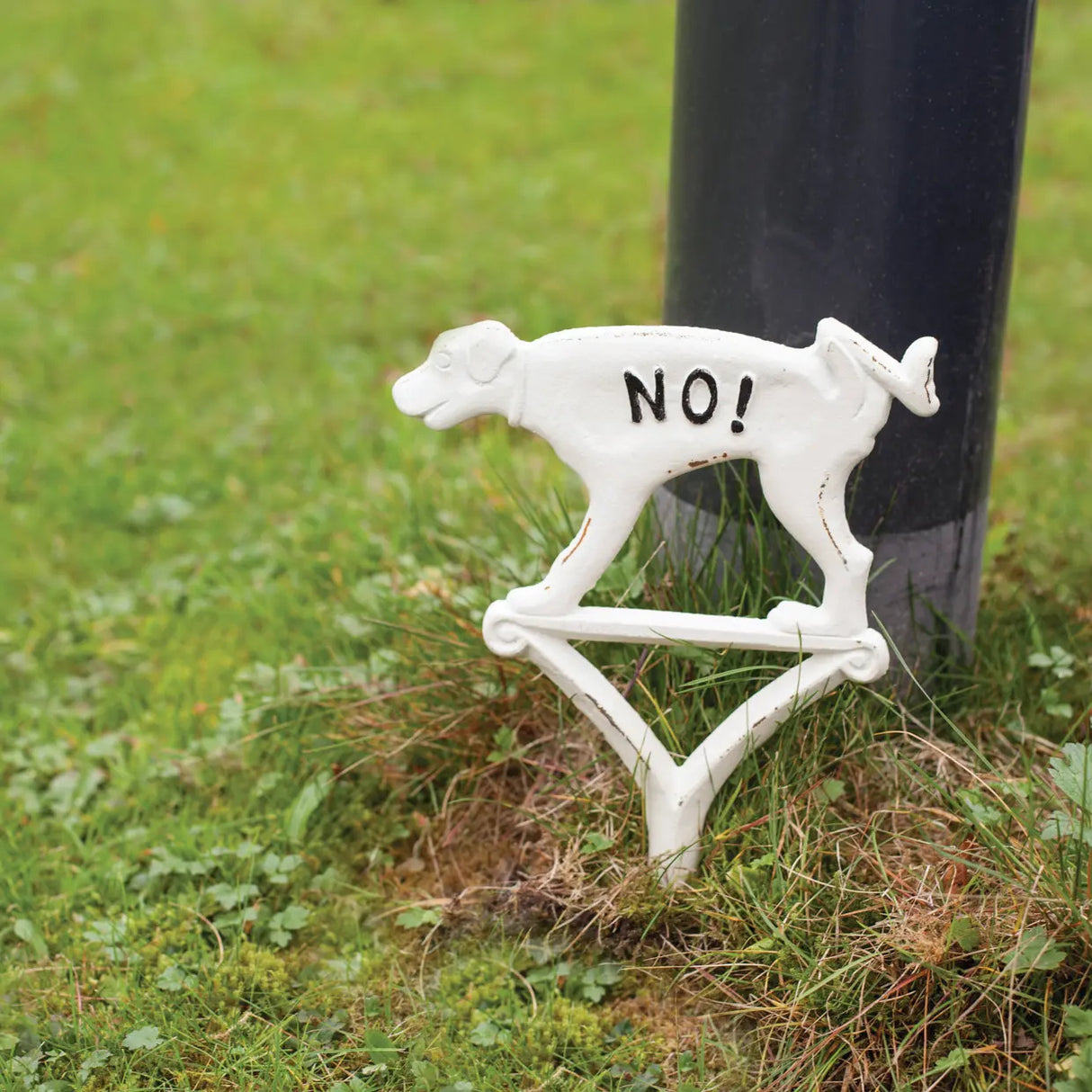 Esschert Design Dog sign peeing "No!" white