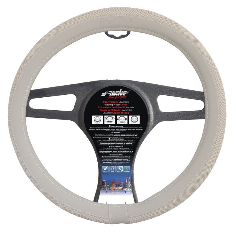 Simoni Racing Steeringwheel Cover 500 - 37-39cm - Beige synthetic